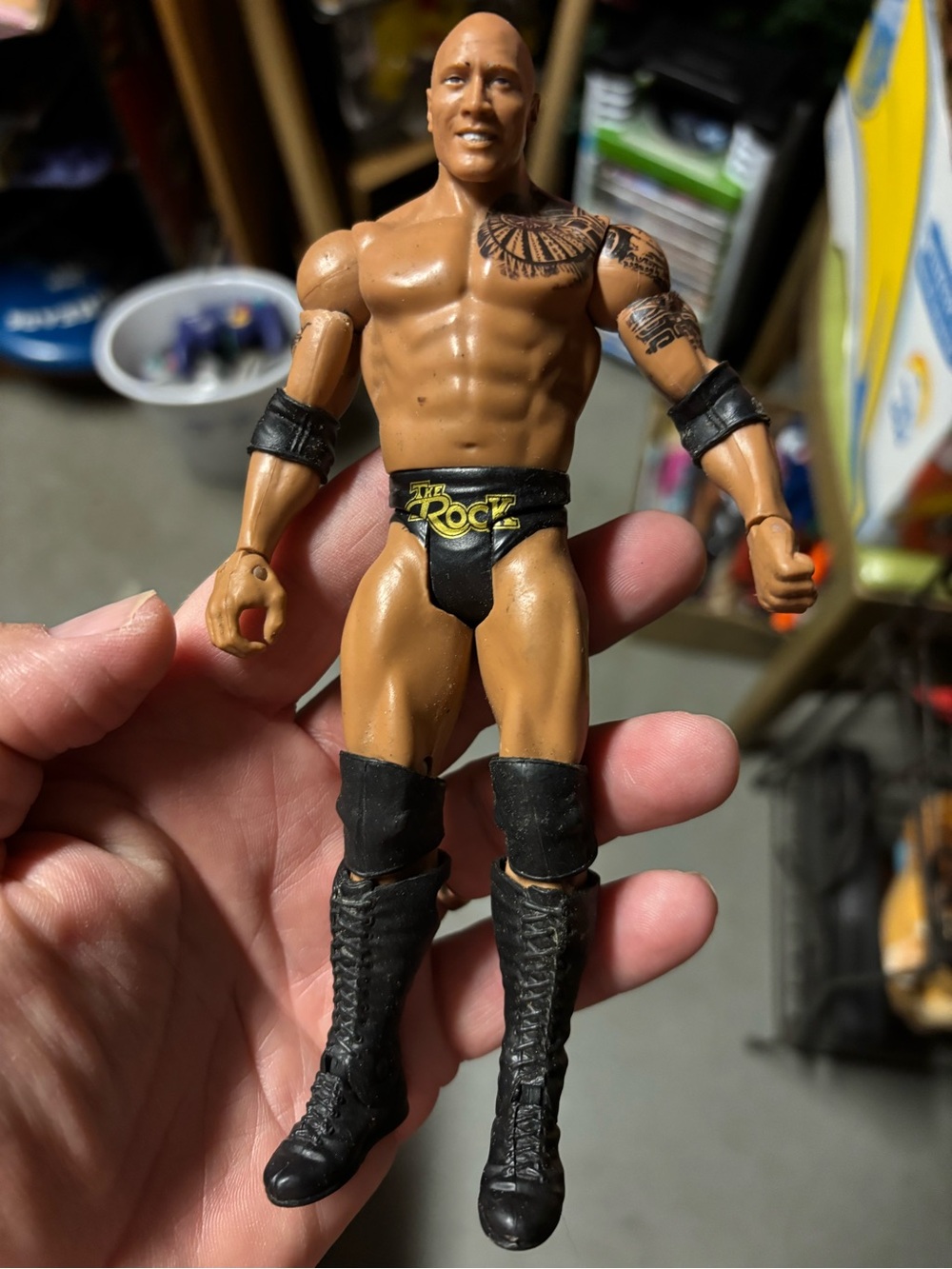 WWE 2011 “The Rock” action figure. Professional Wrestling